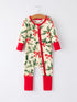 Mommy & Me Christmas Bow and Holly Print Pajama Girls Romper
